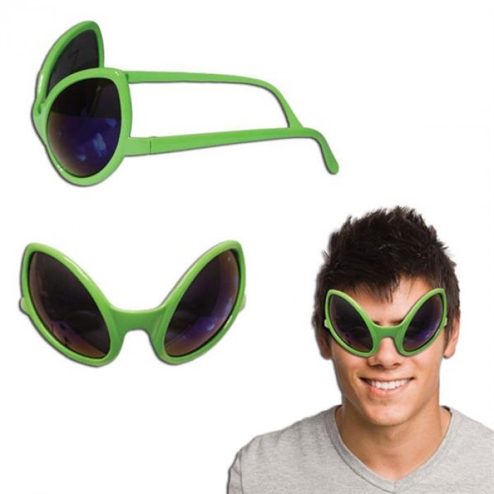 Alien Green Plastic Glasses 