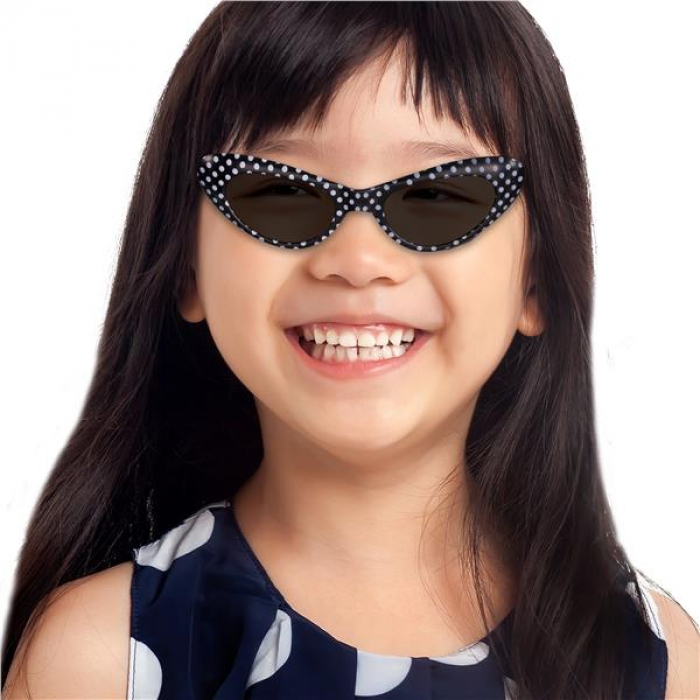 Black Polka Dot Kids' Sunglasses (Per 12 pack)
