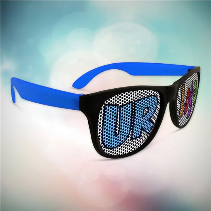 Custom Blue Billboard Novelty Sunglasses (Per 12 Pack)