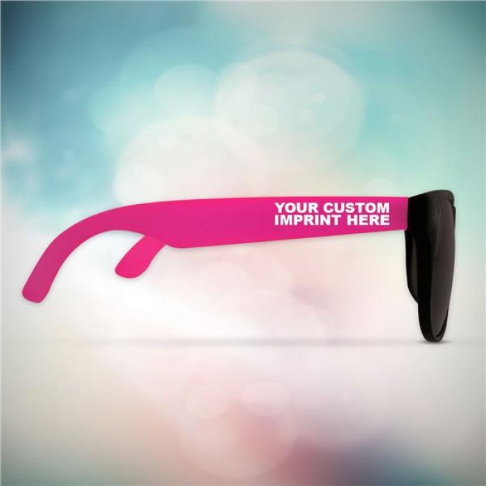 Custom Pink Billboard Novelty Sunglasses (Per 12 Pack)