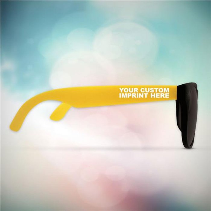 Custom Yellow Billboard Novelty Sunglasses (Per 12 Pack)
