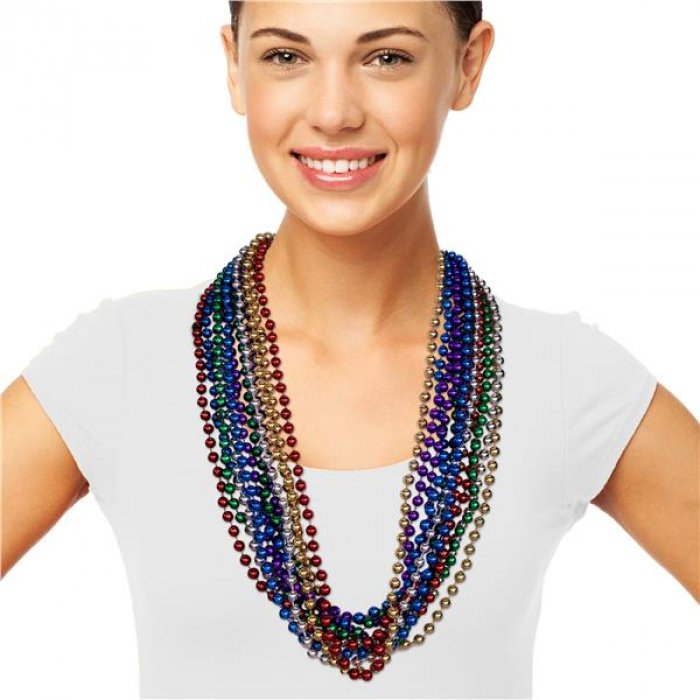 Multi Color Bead 33" Necklaces (Per 12 pack)