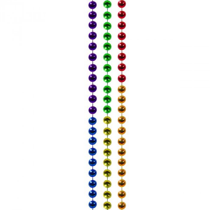 Rainbow Bead 33" Necklaces (Per 12 pack)