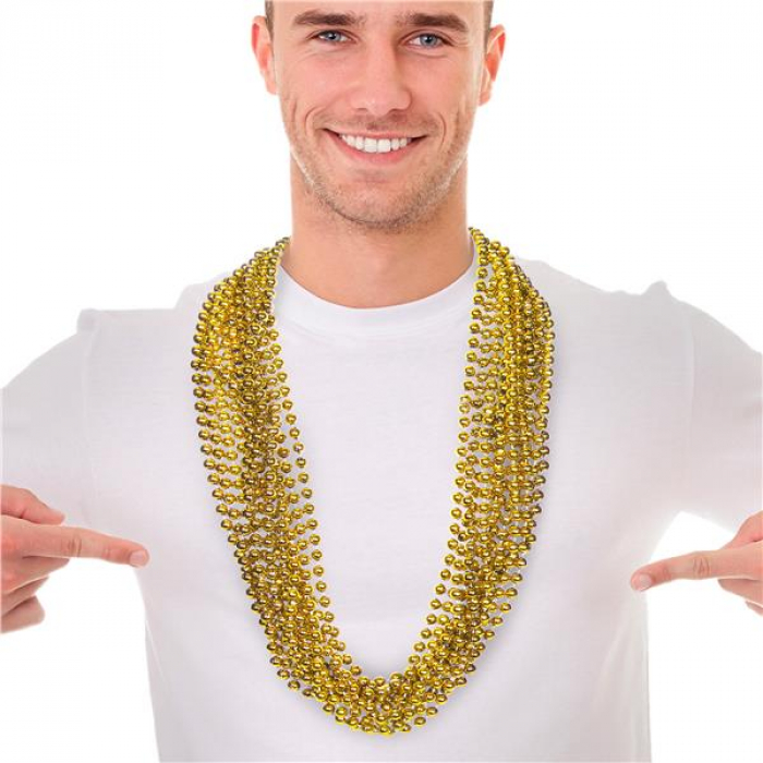 Gold Bead 33" Necklaces (Per 12 pack)