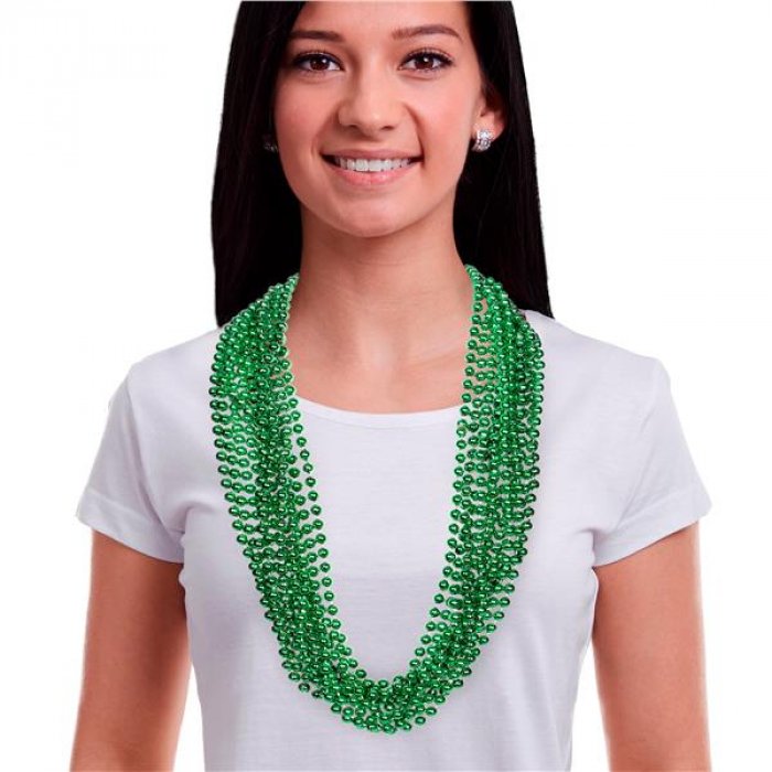 Green Bead 33" Necklaces (Per 12 pack)