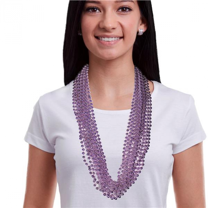 Lavender 33" Bead Necklaces (Per 12 pack)