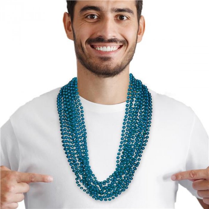 Teal Bead 33" Necklaces (Per 12 pack)