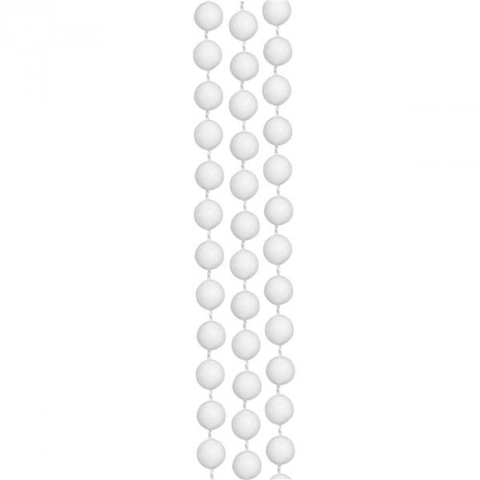 White 33" 7mm Bead Necklaces (Per 12 pack)