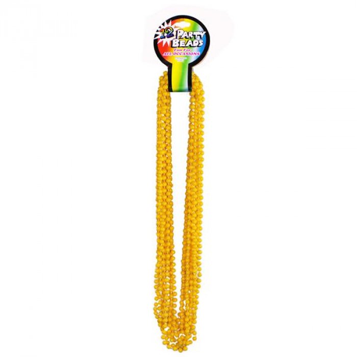 Yellow 33" 7mm Bead Necklaces (Per 12 pack)