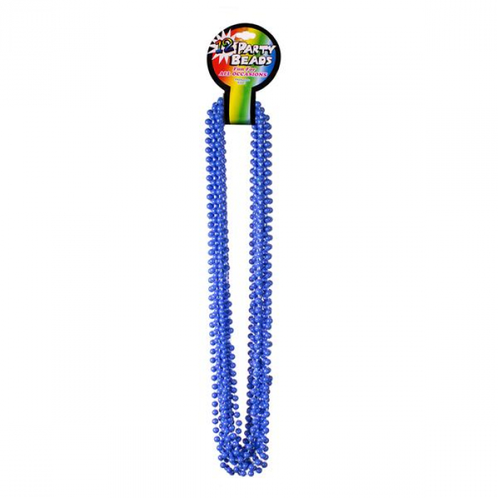 Blue 33" 7mm Bead Necklaces (Per 12 pack)