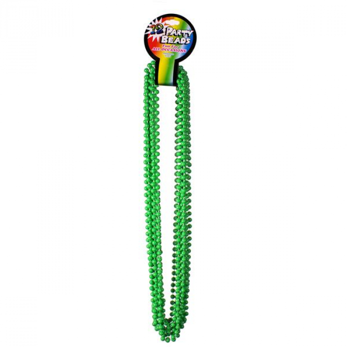 Green 33" 7mm Bead Necklaces (Per 12 pack)