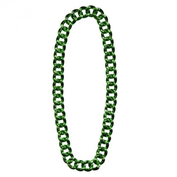 Green Metallic Link Necklace