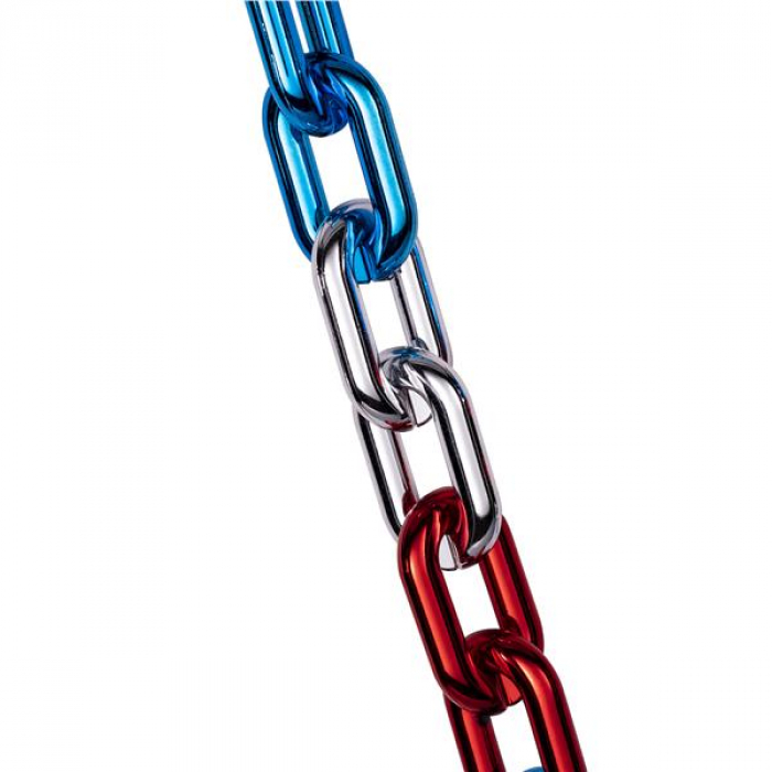 Red, Blue & Silver Chain Link Necklace