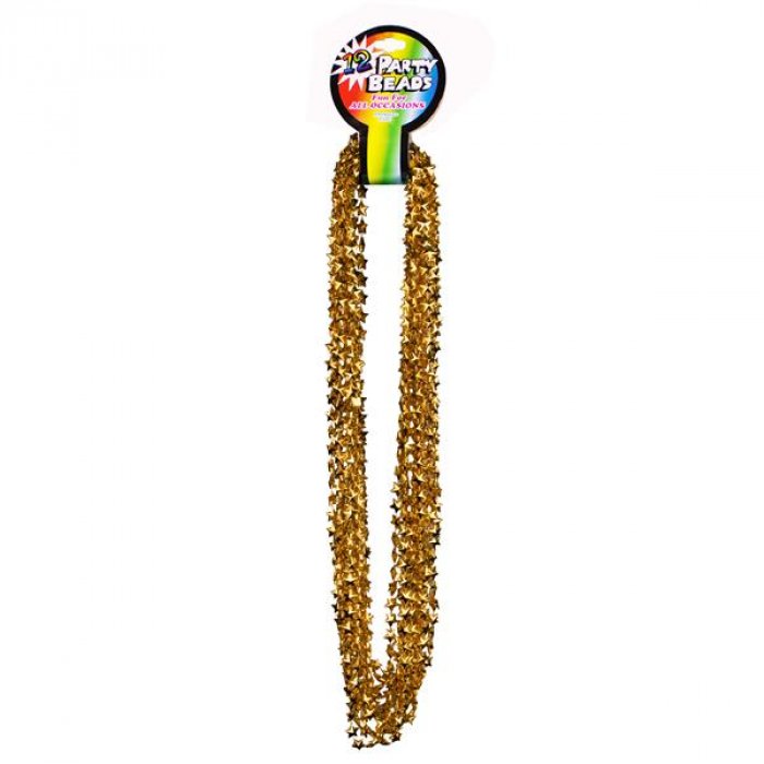 Gold Bead Star 33" Necklaces (Per 12 pack)