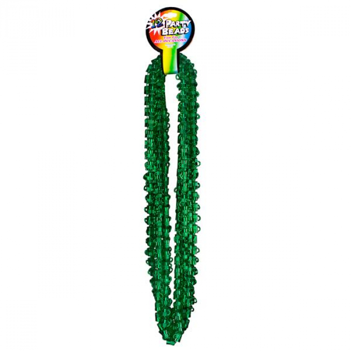 Green Bead Beer Mug 33" Necklaces (Per 12 pack)