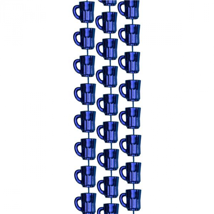 Blue Bead Beer Mug 33" Necklaces (Per 12 Pack)
