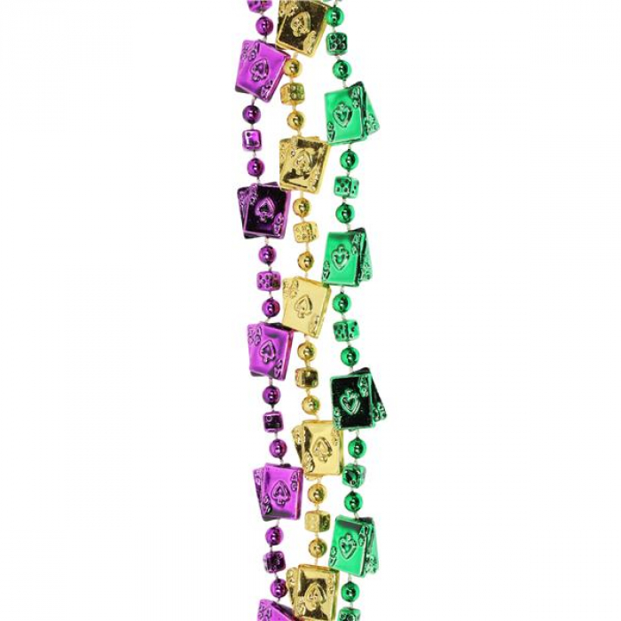 Cards & Dice Bead 48" Necklaces (Per 12 pack)