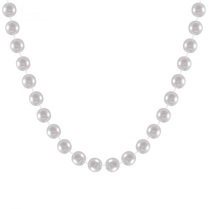 White 60" Pearl Bead Necklace