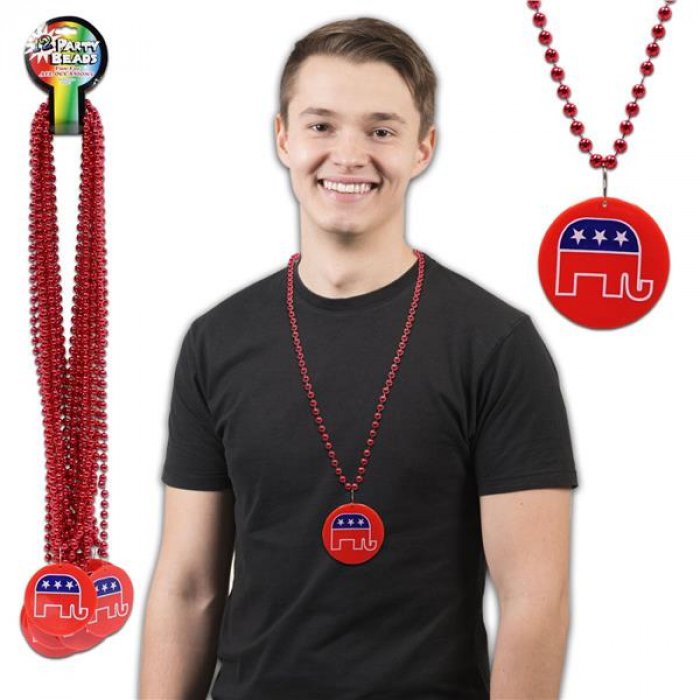 Republican Bead Necklaces (Per 12 pack)