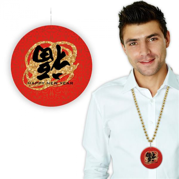 Chinese New Year 33" Bead Necklaces (Per 12 pack)