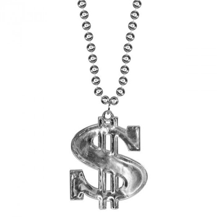 Dollar Sign Bead Necklaces (Per 12 pack)