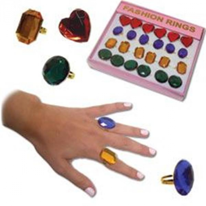 Costume Jewel Rings (Per 24 pack) Costume Jewel Rings (Per 24 pack)
