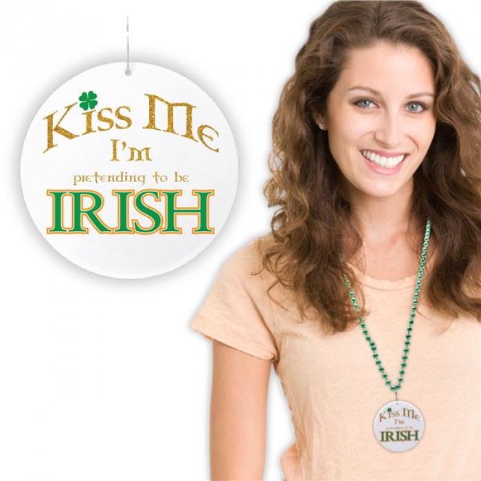 Kiss Me I'm Irish Medallion Necklaces (Per 12 pack)