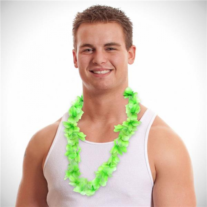 Green Silk Flower 36" Leis (Per 12 pack)