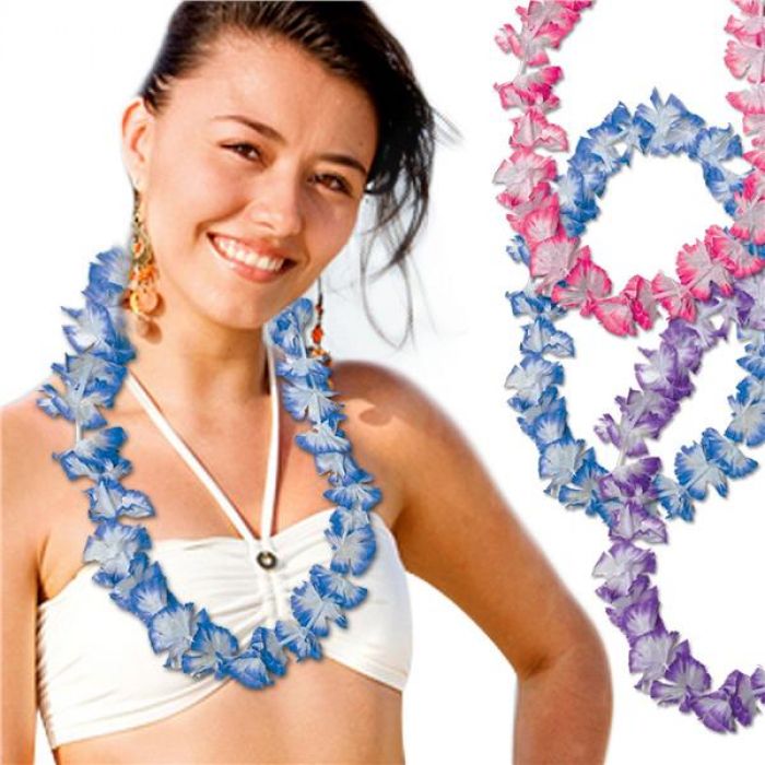 Two Tone Silk Flower 36" Leis (Per 12 Pack)