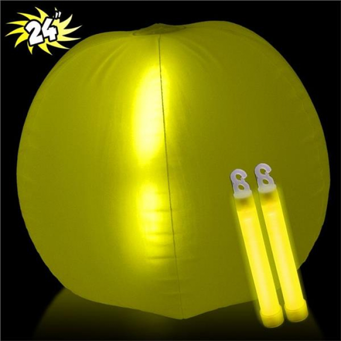 Glow in the Dark Yellow 24" Beach Ball (Per set) Glow in the Dark Yellow 24" Beach Ball (Per set)