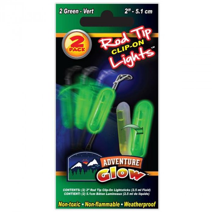 Green Glow Fishing Rod Clip On Light (Per 2 pack)