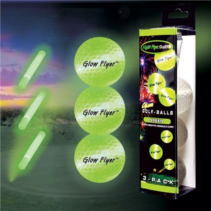 Green Glow Flyer Golf Balls (Per 3 pack)