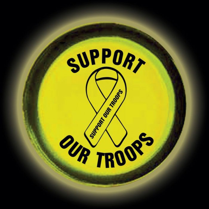 Support Our Troops 3" Glow Badge
