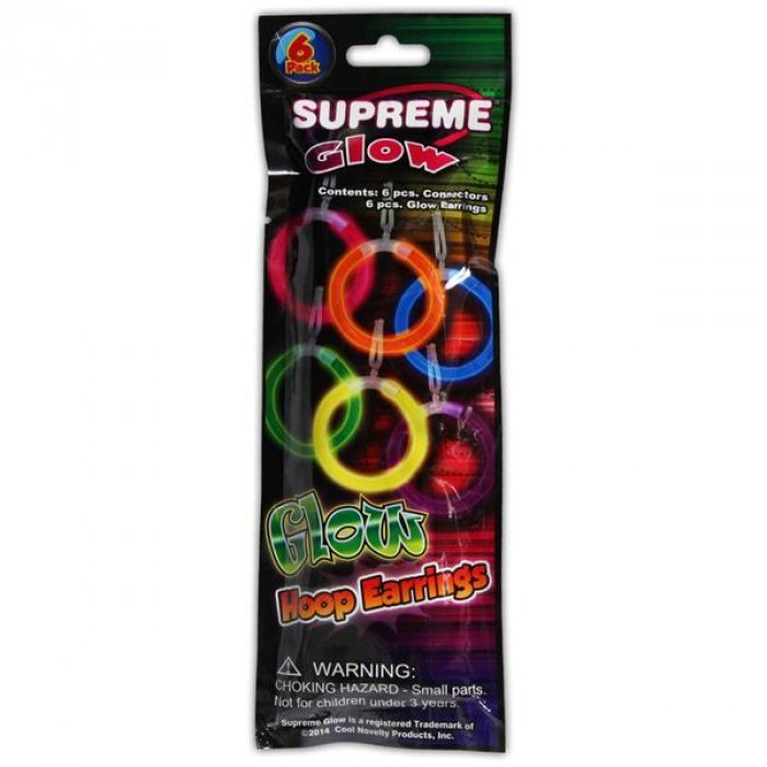 Glow Hoop Earrings (Per 6 pack)