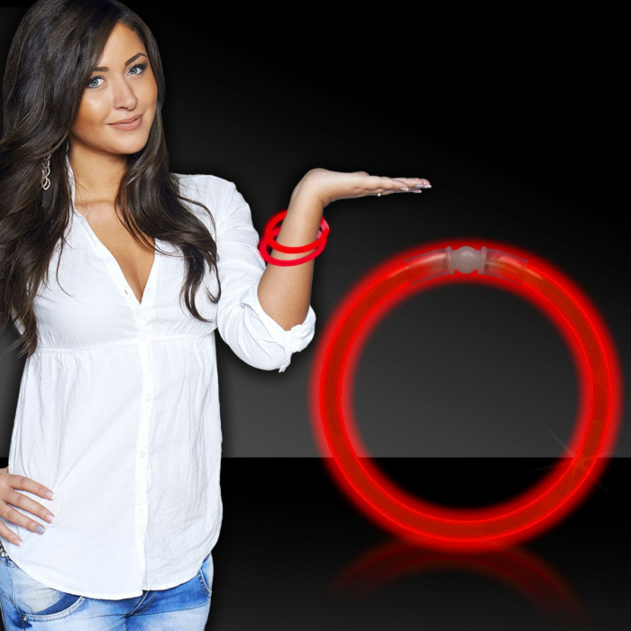 Red 8" Glow Bracelets (Per 50 pack)