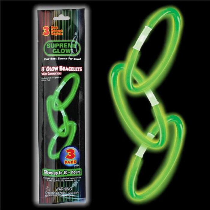 Green Glow Bracelets (Per 3 pack) Green Glow Bracelets (Per 3 pack)
