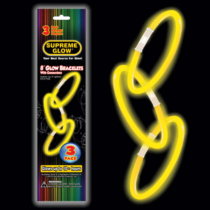 Yellow Glow Bracelets (Per 3 pack) Yellow Glow Bracelets (Per 3 pack)