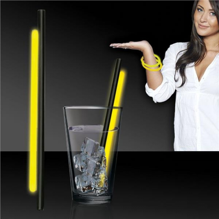 Yellow 9' Glow Straws and Bracelets (Per 25 pack)