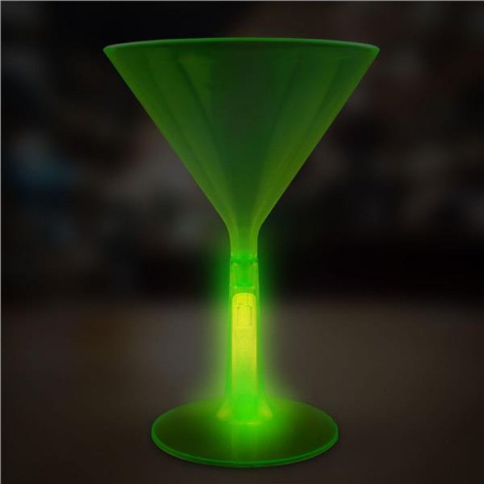 Green Glow Martini Glasses (Per 4 pack)