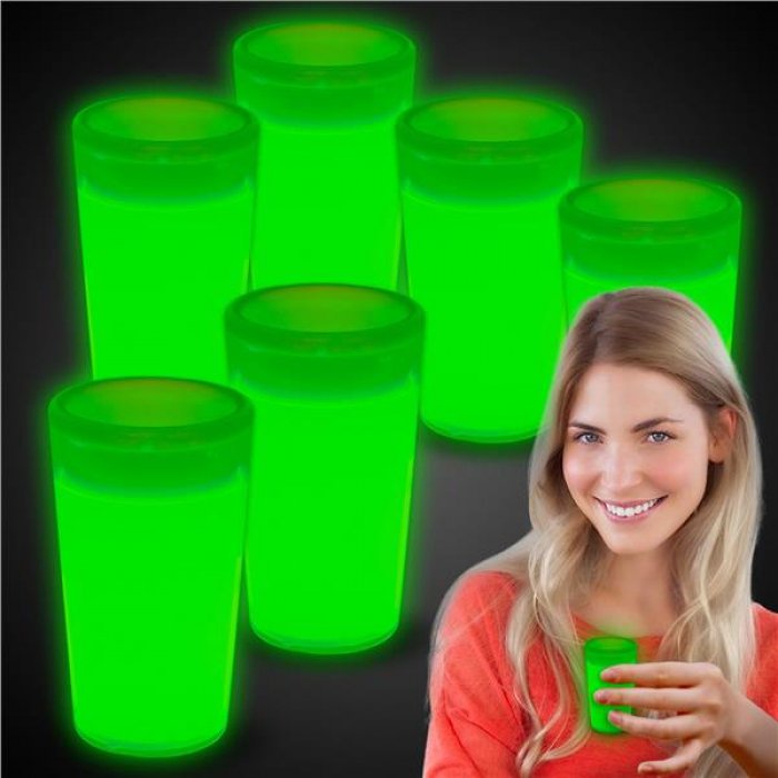 Green Glow Shot Glasses (Per 6 pack)