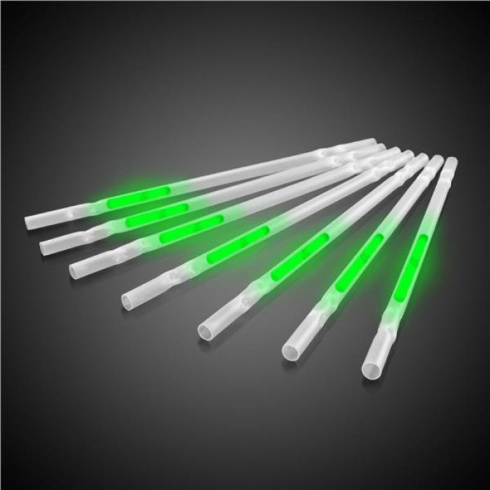 Green 9" Glow Motion Straws (Per 25 pack)