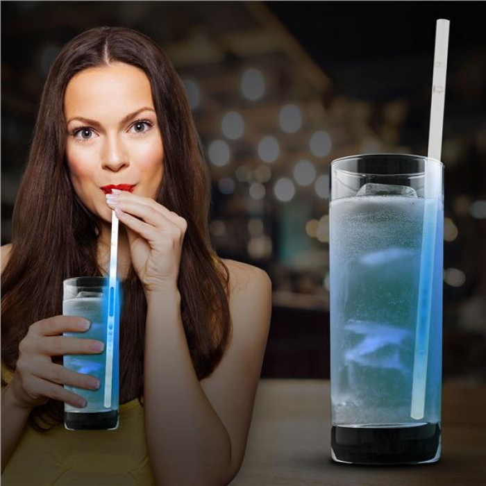 Blue 9" Glow Motion Straws (Per 25 pack)