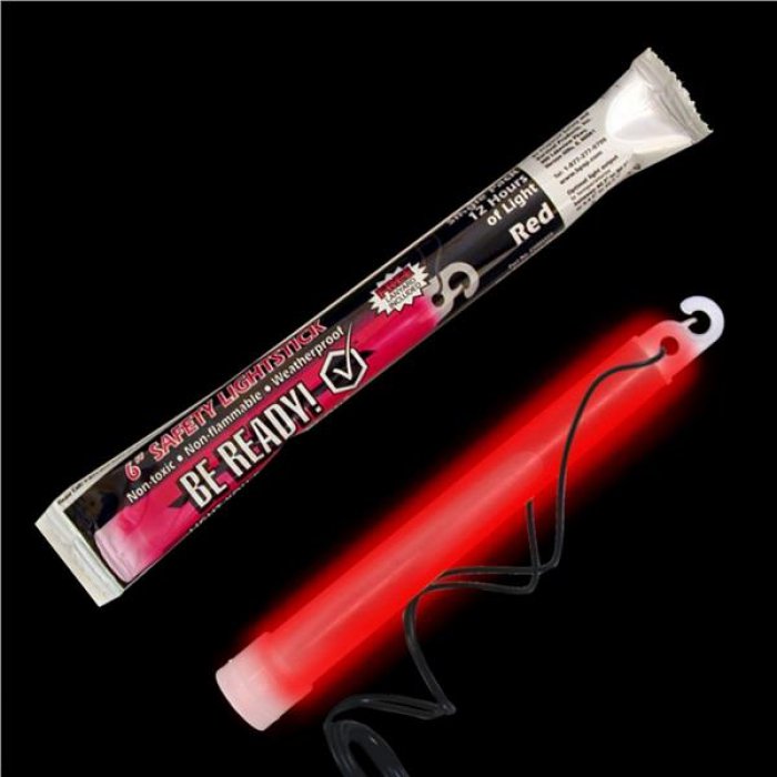 Red Safety Be Ready 6" Glow Stick