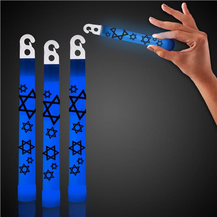 Blue Star of David 6 Glow Sticks (Per 25 pack)