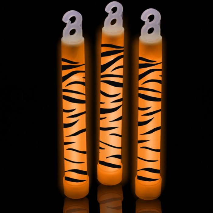 Orange Tiger Stripe 6" Glow Sticks (Per 25 pack)