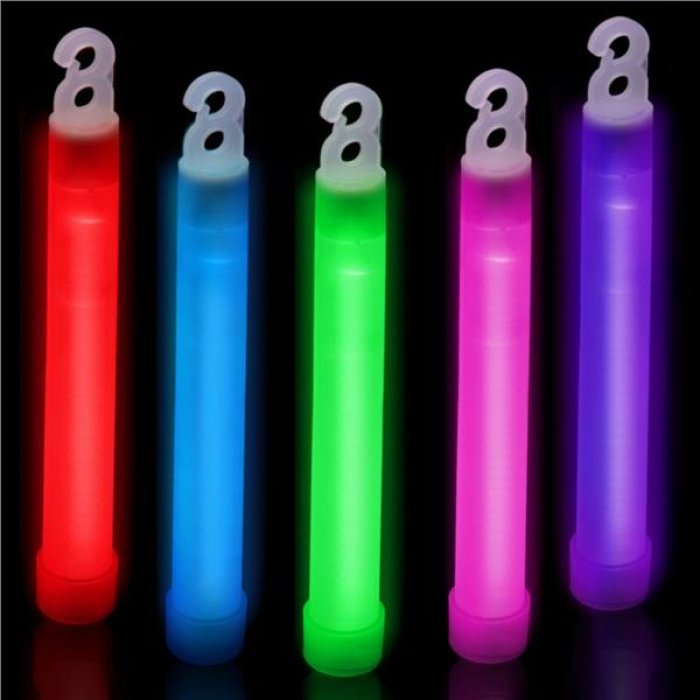 PACK OF 25 x GLOW STICKS 6" ASSORTED COLOURS PREMIUM QUALITY