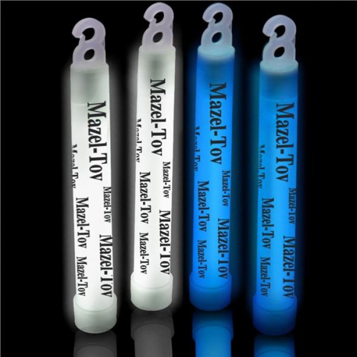 Blue Mazel Tov 6" Glow Sticks (Per 25 Pack)