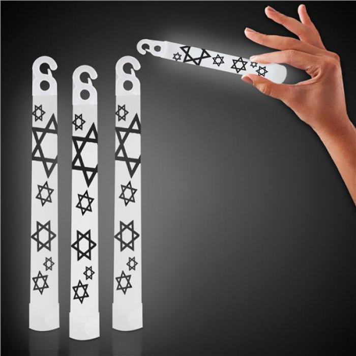 White Star Of David 6" Glow Sticks (Per 25 pack) White Star Of David 6" Glow Sticks (Per 25 pack)