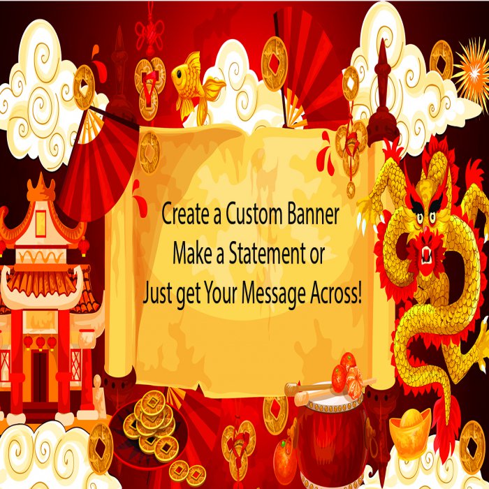 Chinese New Year Traditional Custom Banner - 12 x 24