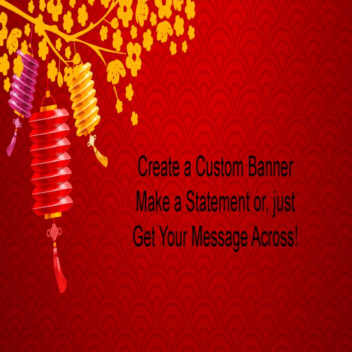 Asian Lanterns Custom Banner - 12 x 24